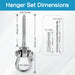 	Detailed dimensions and drill bit size chart for the RiaYer single screw swing hanger.