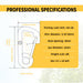 Professional specifications chart detailing the exact dimensions, eyelet diameter, and gate opening for the heavy-duty stainless steel rigging snap hook.