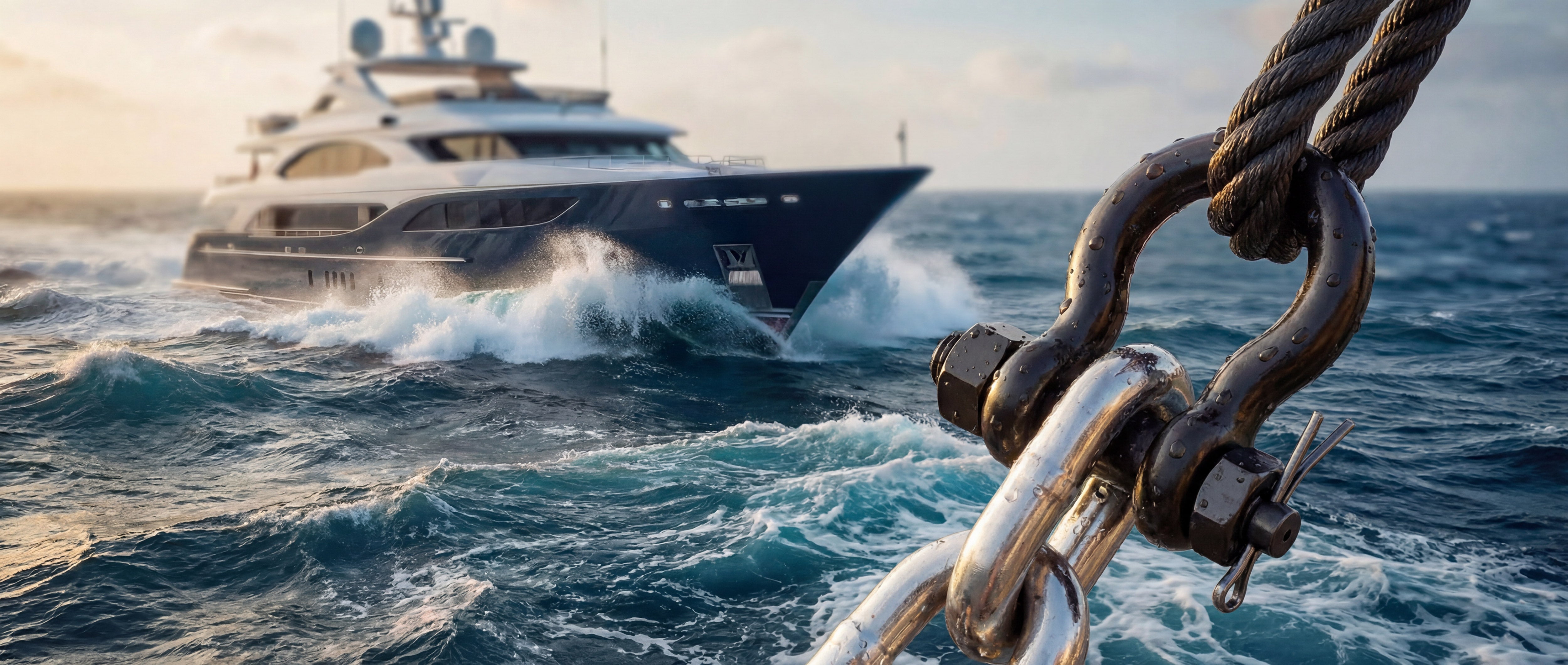 Stainless steel bow shackles and D shackles for marine hardware, lifting, and rigging projects