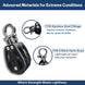 Hybrid marine pulley construction featuring T316 stainless steel fittings and lightweight PA66 nylon body.