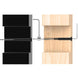 Cross section showing how to tighten black invisible cable tensioner inside metal and wood posts using a hex wrench