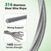Uncoated 1/8 inch 7x7 bare T316 stainless steel wire rope for high strength plant support