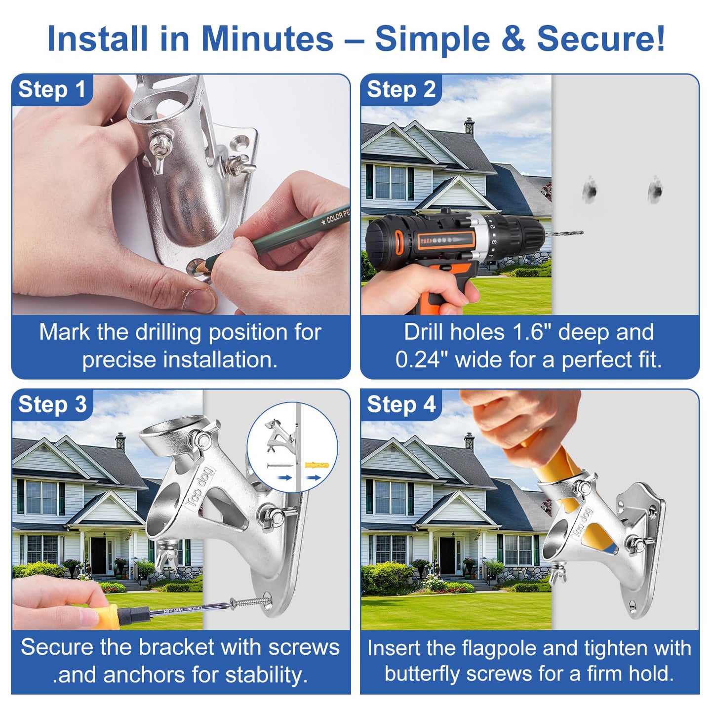 Versatile applications for flag holder on trucks, houses, and docks
