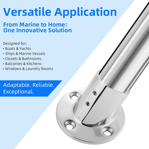 Various applications of the 60 degree marine tube connector on boat decks and rub rails