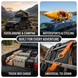 Collage of versatile applications for tie-down anchors, showing them being used to securely fasten cargo on a truck bed, a vehicle roof rack, and a kayak.
