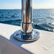 90 degree vertical marine rail socket fitting installed on a flat boat deck for 1.2 inch tubing