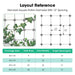 Layout reference guide and spacing chart for creating a square pattern wire trellis