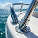 60 degree marine rail socket fitting installed on a yacht handrail for 1.2 inch tubing
