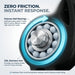 Detailed graphic highlighting the "Zero Friction" internal precision ball bearings of a heavy-duty pulley block, ensuring smooth and silent rotation.